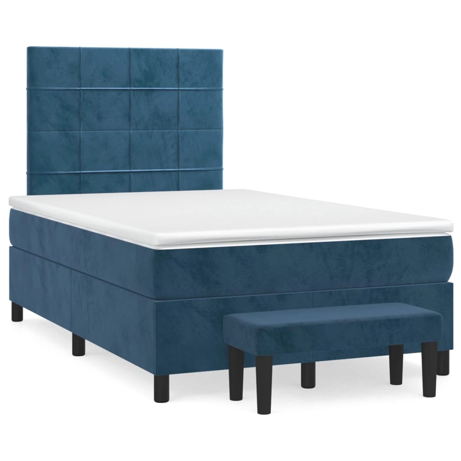 vidaXL Boxspringbett mit Matratze Dunkelblau 120x200 cm Samt1351412 günstig online kaufen