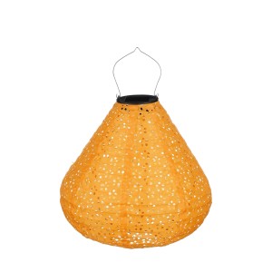 Hellgelbe Mica Decorations Solar-LED-Laterne Kegel, Ø 30 cm, für Garten und Balkon.