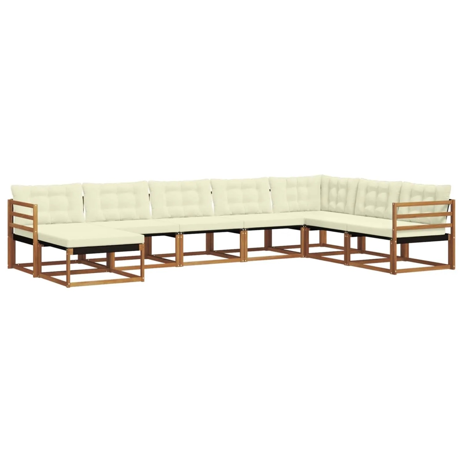 vidaXL Outdoor-Sofagarnitur 24-Tlg Natur und Creme Massivholz Akazie 3369733