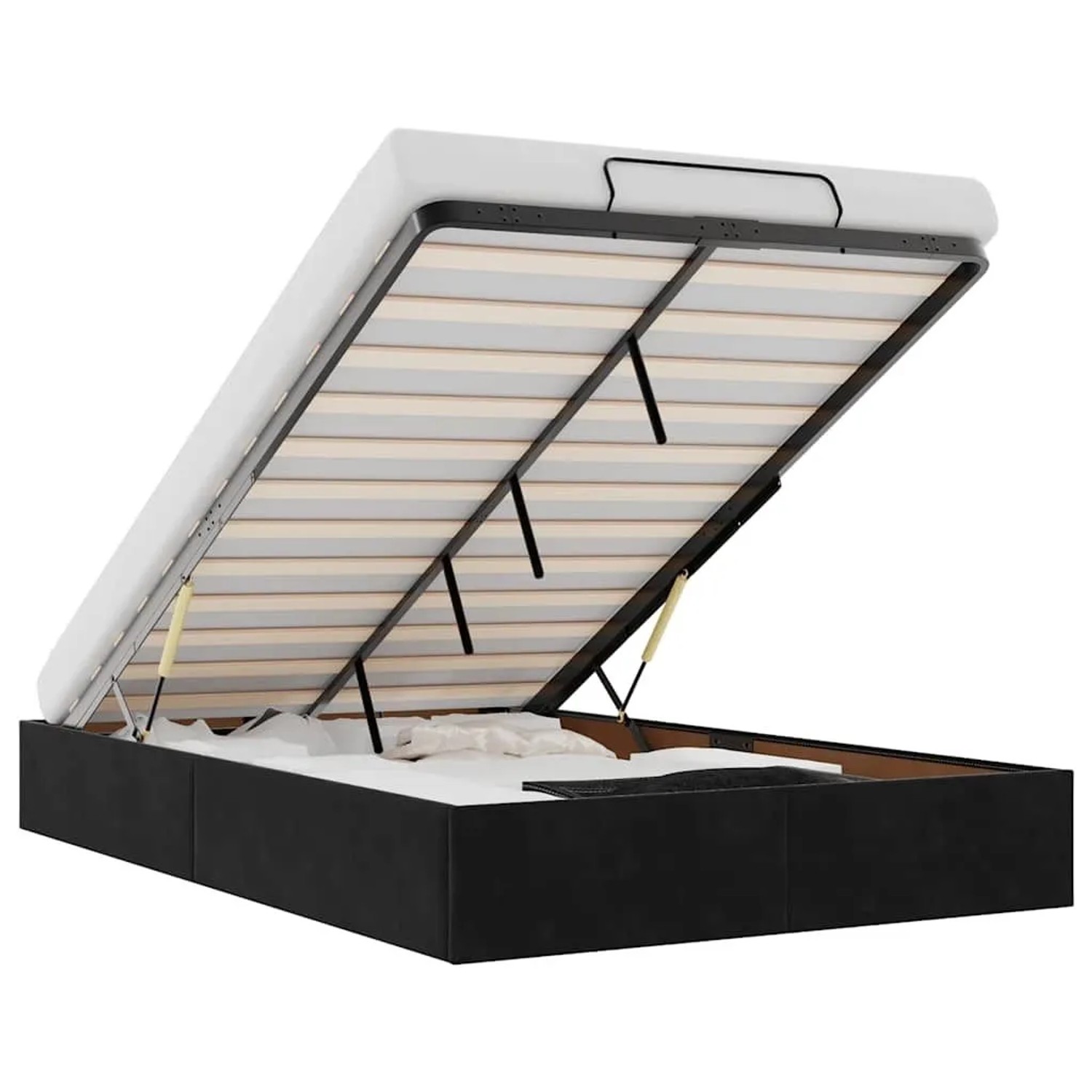 vidaXL Ottoman-Bett ohne Matratze Schwarz 120x200 cm Samt 3310957