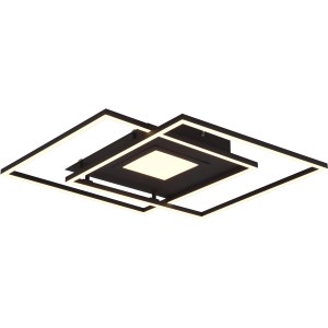 Moderne, schwarze LED Deckenleuchte Via mit geometrischem Design.