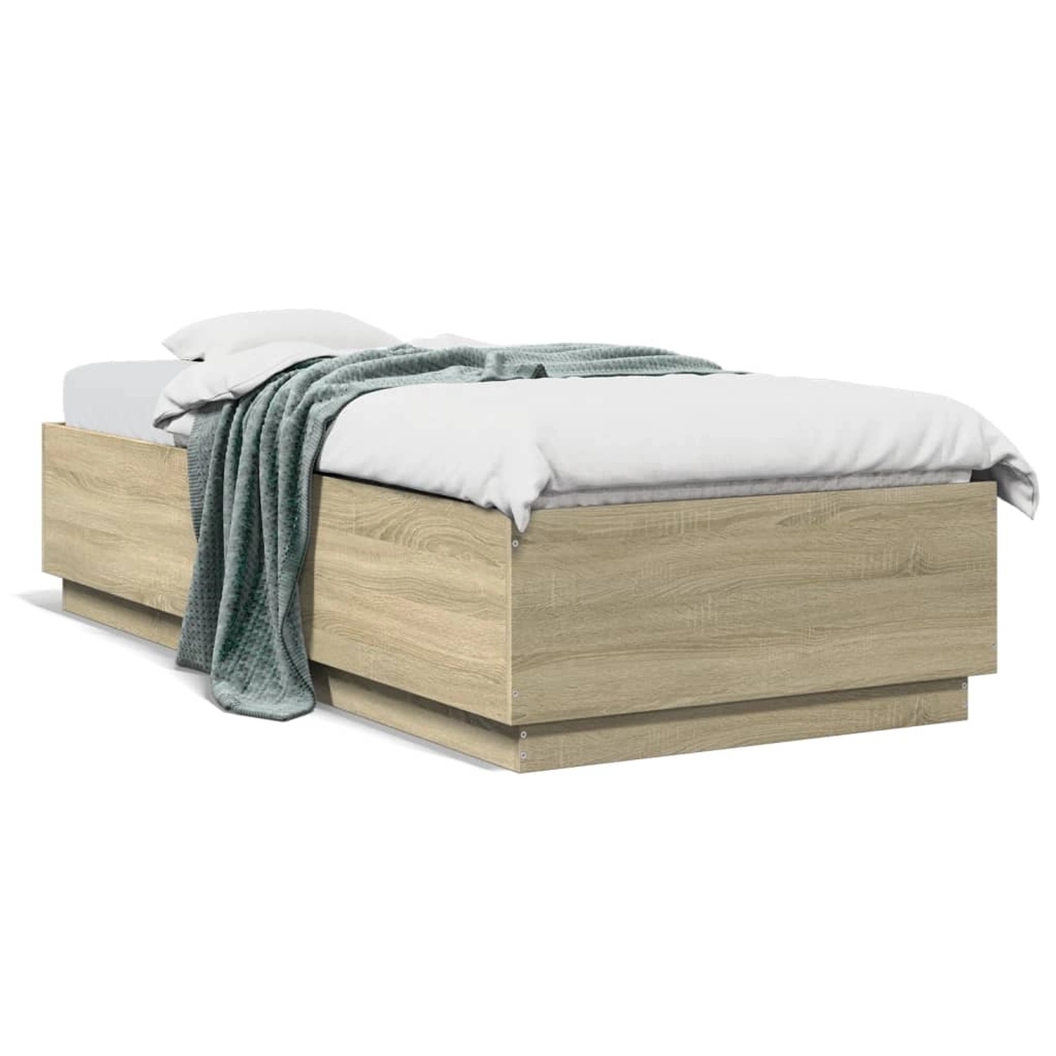 vidaXL Bettgestell Sonoma-Eiche 90x200 cm Holzwerkstoff 3209725 günstig online kaufen