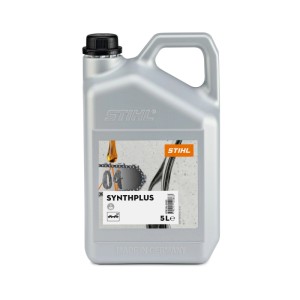 Grauer Stihl SynthPlus 5 l Sägekettenhaftöl Kanister. Hochleistungsschmierstoff für Kettensägen Zubehör.