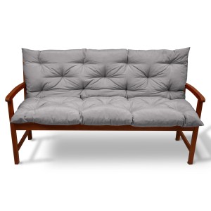Beautissu Flair BR Bankauflage 120x50cm, hellgrau, für Gartenbank.