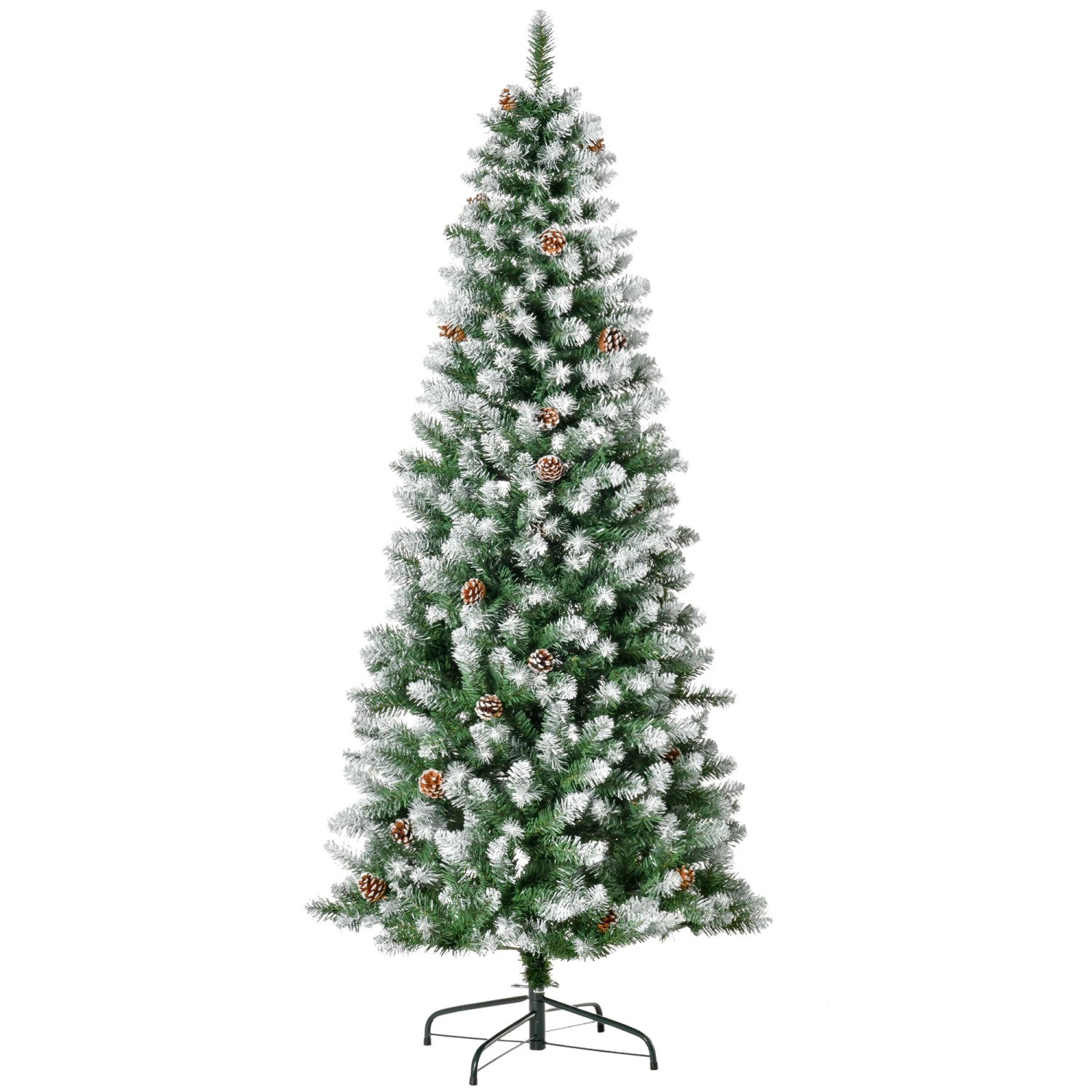 HOMCOM Künstlicher Weihnachtsbaum 180cm mit Kunstschnee 630 Astspitzen