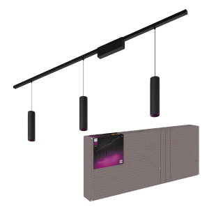 Philips Hue LED-Pendelleuchte Perifo Schienensystem 3-flammig Schwarz