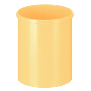 Gelber, runder PROREGAL Metall Papierkorb, 15 Liter, 30,5x25,5 cm. Mülleimer für Büro und Zuhause.