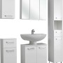 Pelipal Quickset 312 Badmöbel-Set, 5-teilig, weiß, mit Spiegelschrank, Waschbeckenunterschrank, Hänge- und Hochschrank.
