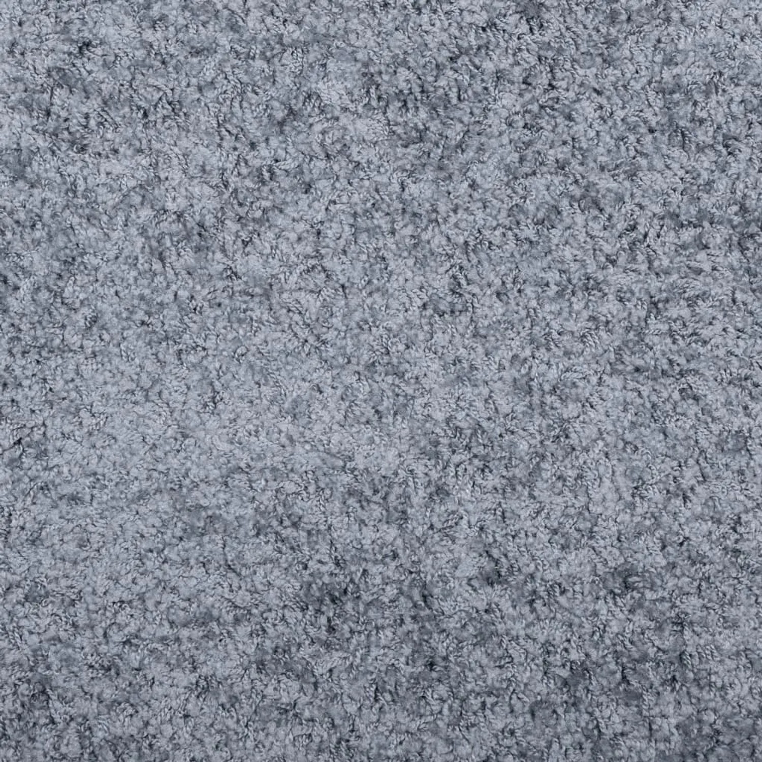 Blauer, runder Shaggy Teppich (200 cm) mit Hochflor für Wohnzimmer und Schlafzimmer.