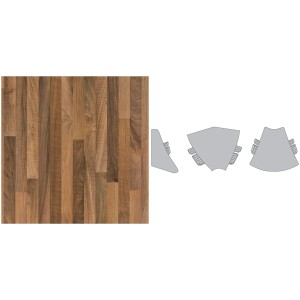 Außenecke Plus Nussbaum (NU 742) für Arbeitsplatten, zur sauberen Eckführung von Wandanschlussprofilen.