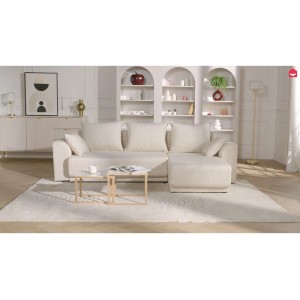 Vente-unique Schlafsofa Nessaro Hellgrau 240 cm