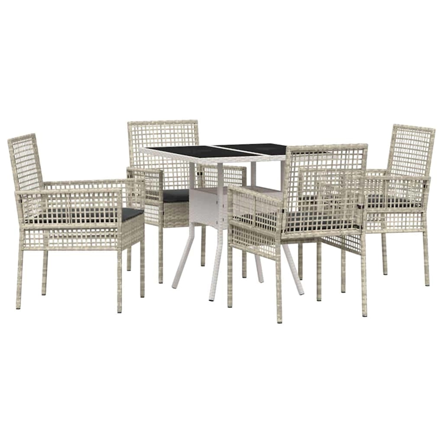 vidaXL Garten Essgruppe 5-Tlg Grau Poly Rattan 3334934 günstig online kaufen