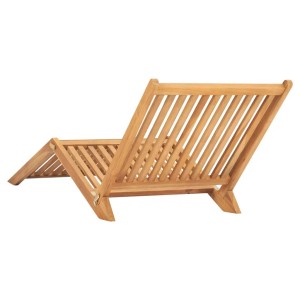 vidaXL Sonnenliege aus Teakholz, zusammenklappbar, ideal für Garten, Terrasse und Pool.