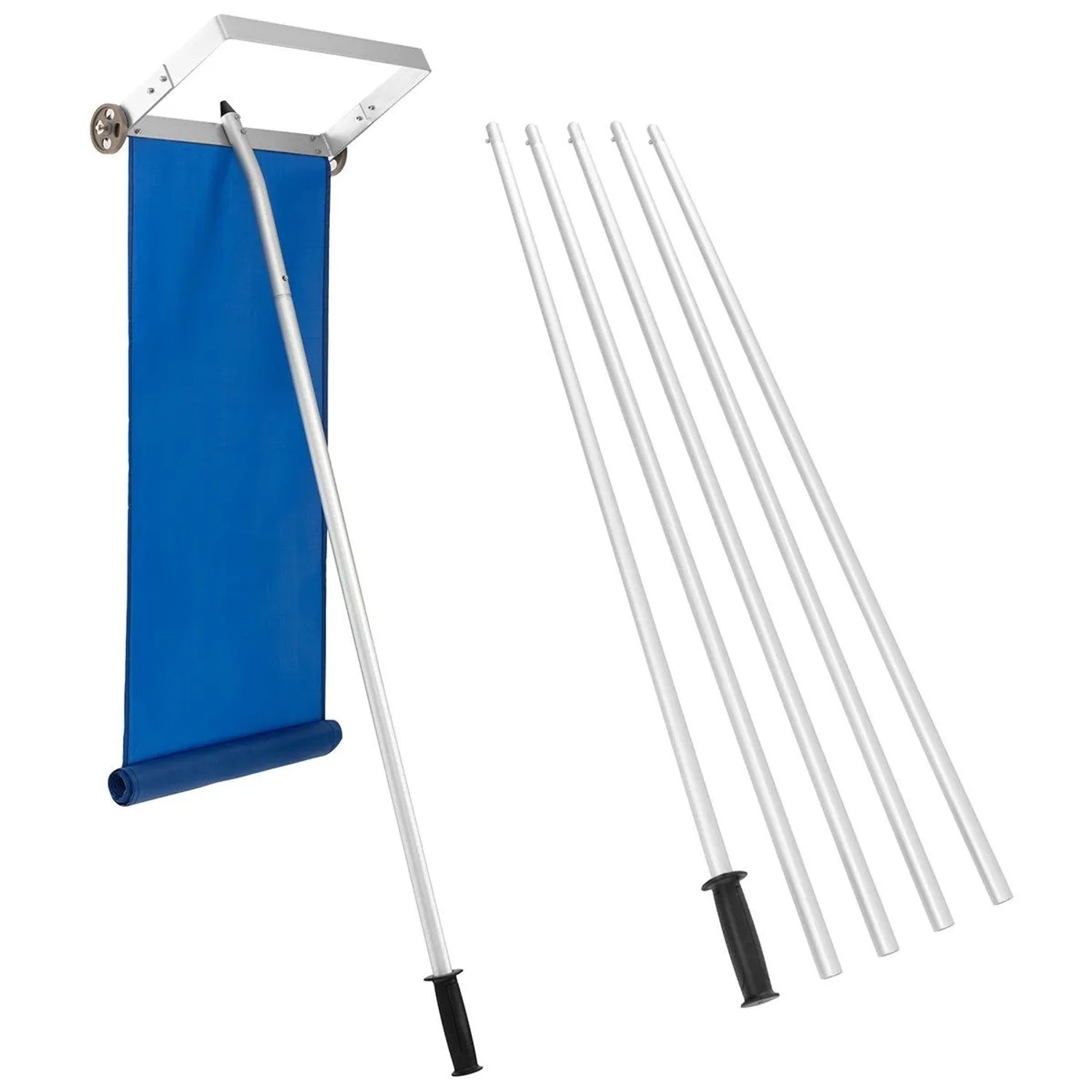Costway Dach-Schneeräumer mit Rollen & Teleskopstiel 151-611 cm Aluminium