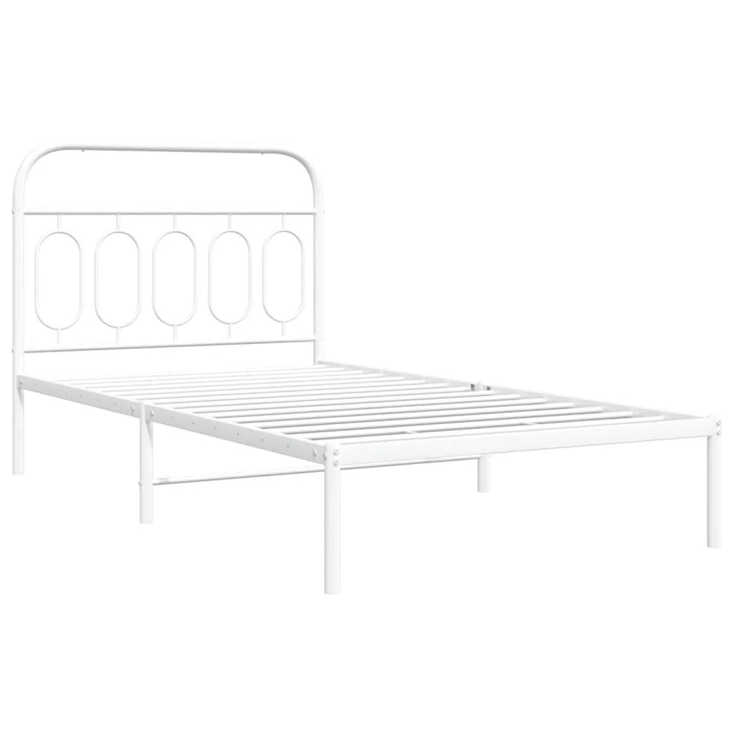 vidaXL Bettgestell mit Kopfteil Metall Weiß 107x203 cm 377162 günstig online kaufen