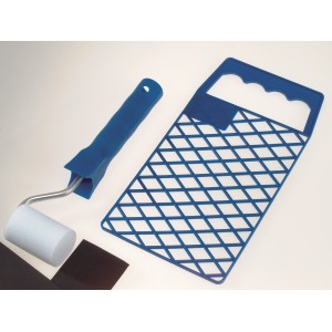 LUX Lackierset mit Abstreifgitter: Mini-Schaumwalze, Bügel und Farbgitter für kleine Flächen.