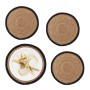Relaxdays Tischset Wasserhyazinthe Natur Schwarz 4er Set 0,5 cm x 37 cm