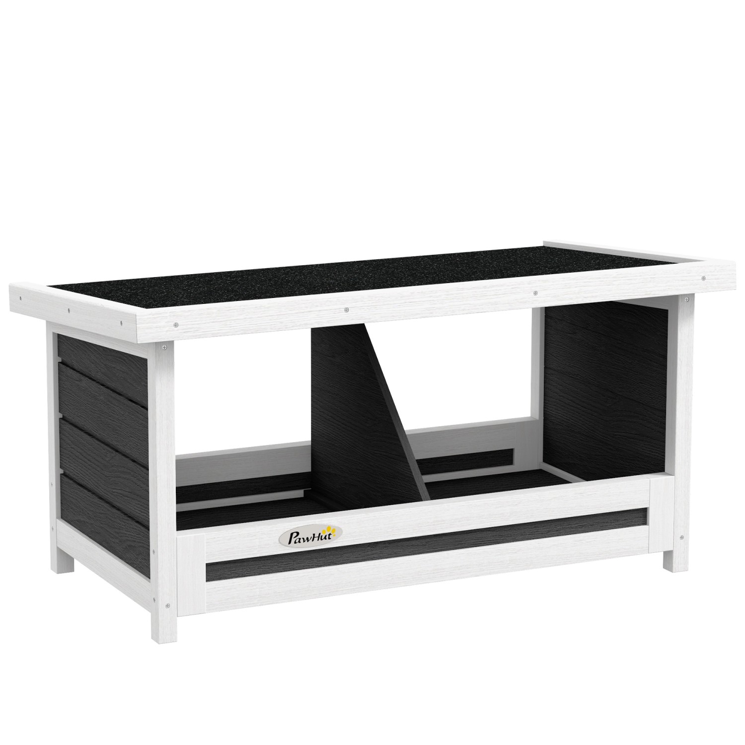 PawHut Nistkasten Tannenholz Asphalt Weiß Grau 66L x 37B x 34H cm