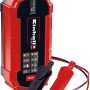 Einhell CE-BC 2 M Batterieladegerät mit Ladekabel und Klemmen, rot/schwarz.