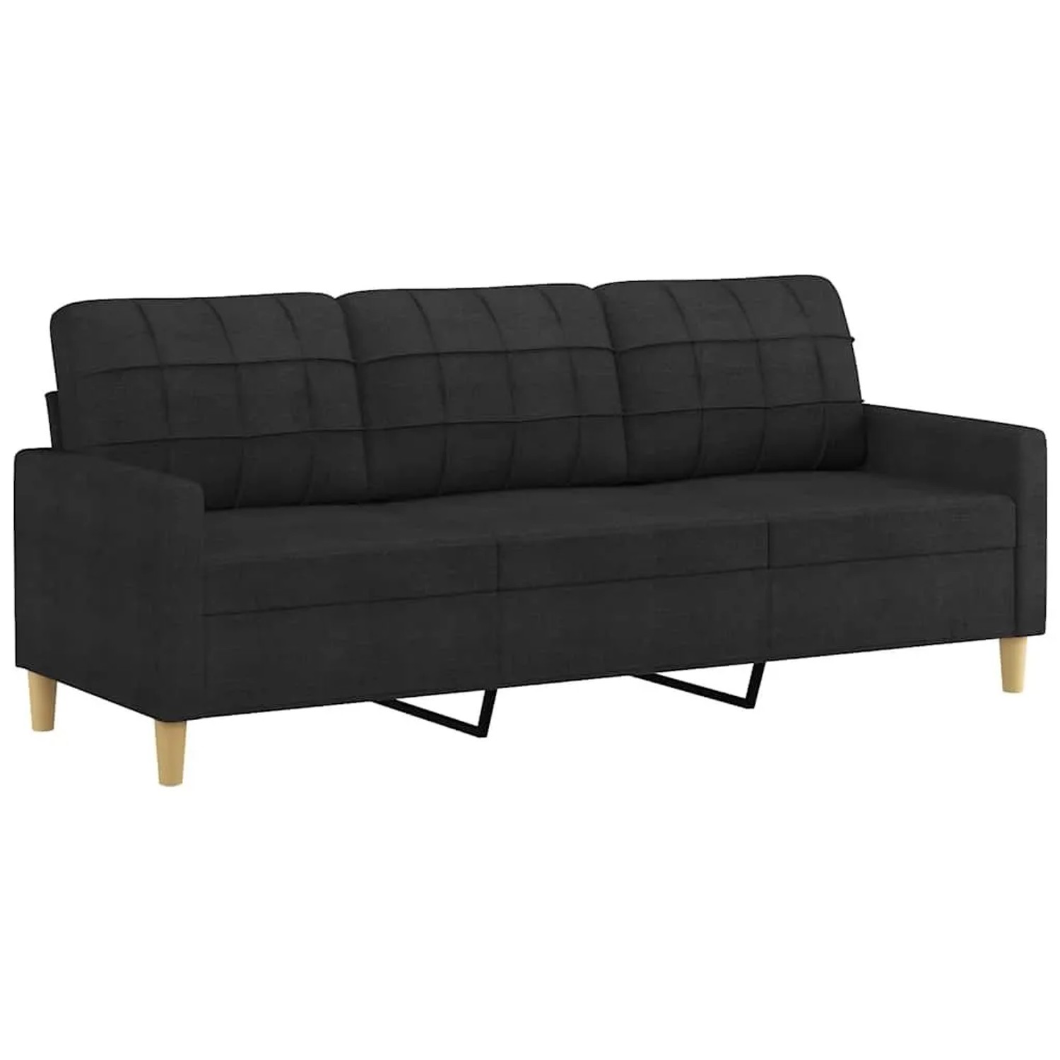 vidaXL 3-Sitzer-Sofa Schwarz 180 cm Stoff 359103 günstig online kaufen