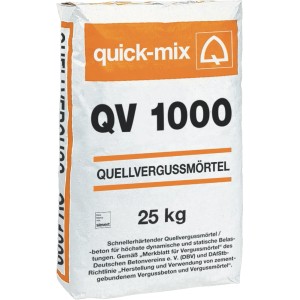 Sack Quick Mix Quellvergussmörtel QV 1000-1, 25 kg, für höchste Belastungen.