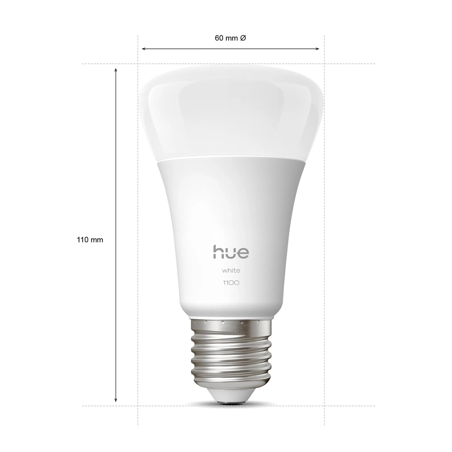 Philips Hue E27 LED Lampe, 9,5W, 1100lm, warmweiß, 2er-Pack. Smarte Beleuchtung für Ihr Zuhause.