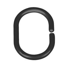 Schwarzer Duschvorhangring, ovale Form, aus der Schöner Wohnen Kollektion, 16er Set.