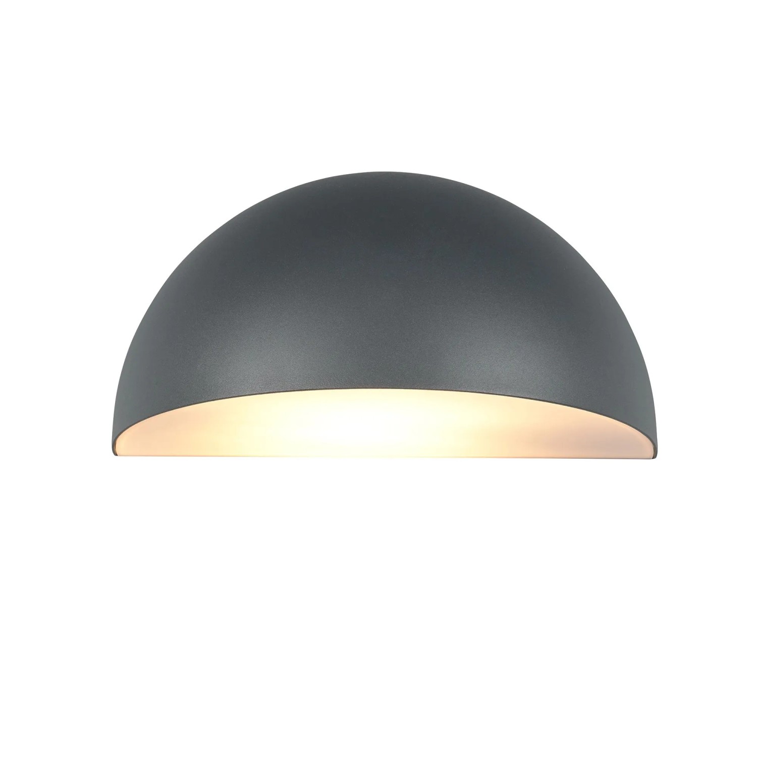Anthrazitfarbene Trio LED-Außenwandleuchte Maas, halbrunde Form.