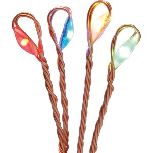 LED-Drahtlichterkette mit 240 Multicolor LEDs und transparentem Kabel für Innen und Außen.