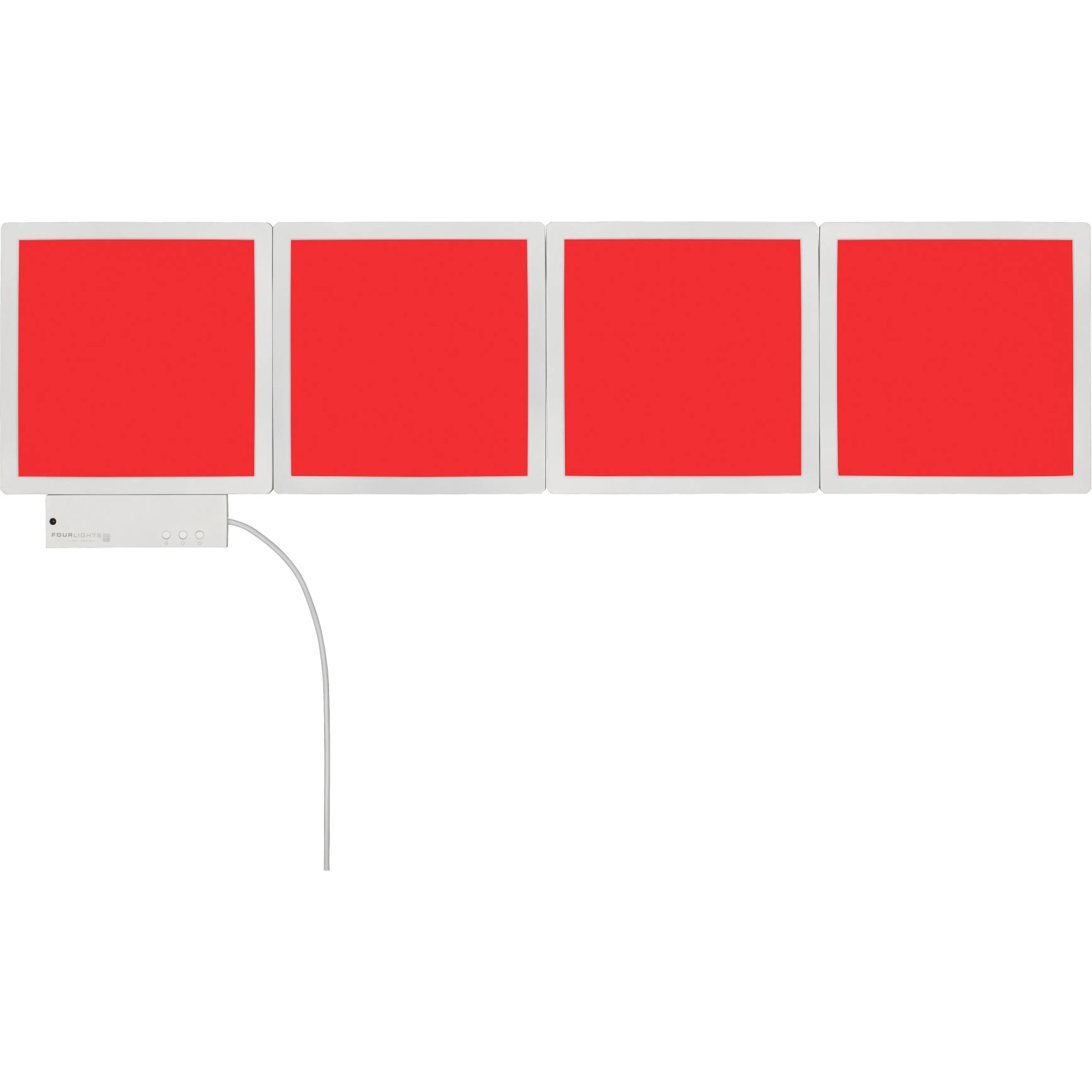Wofi LED-Lichtkacheln Basis-Set, 4 rote RGB-Panels mit Steuerung.