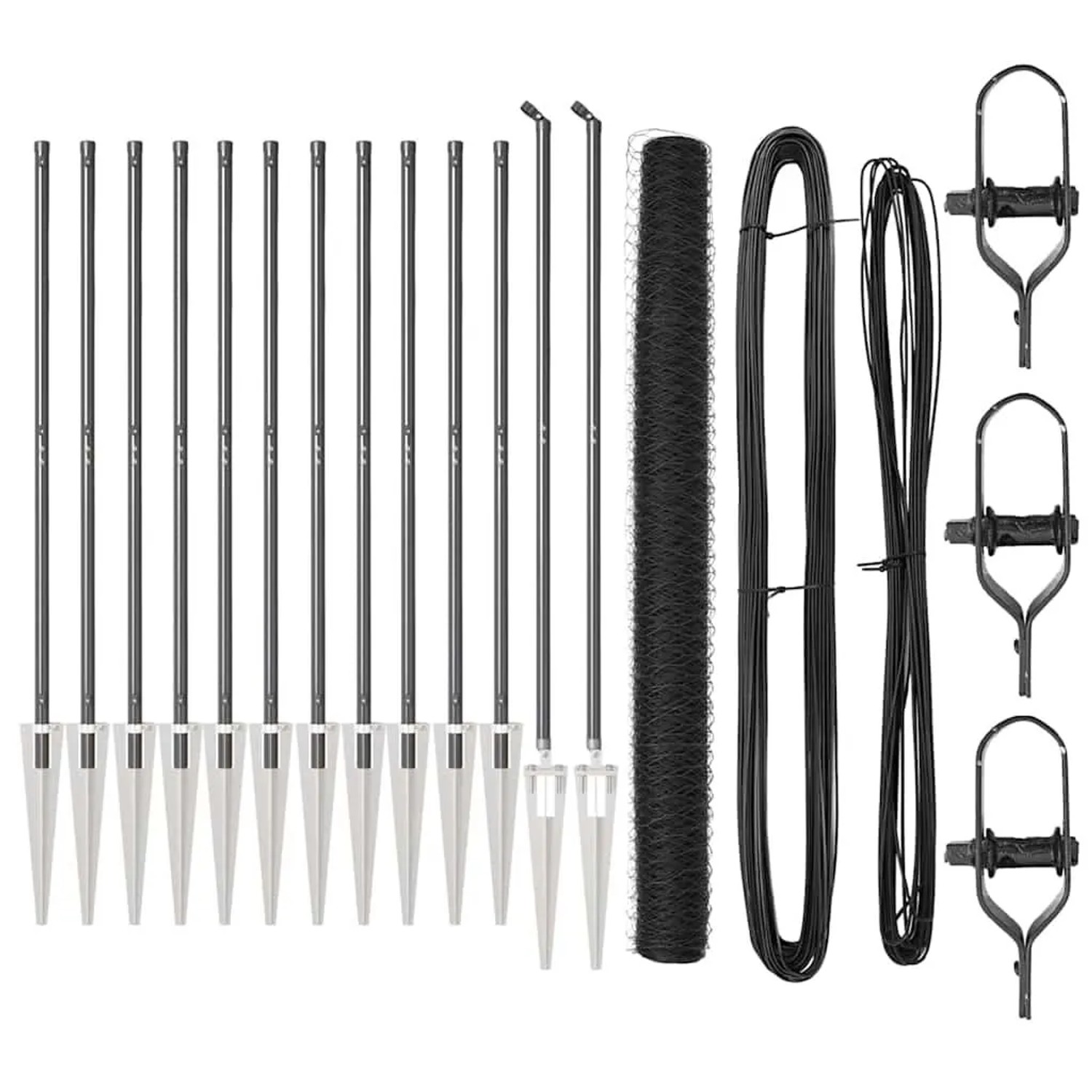 vidaXL Zaunpfosten Grau 25 x 1,6 m 50 mm Geflecht Stahl und PVC 3353254 günstig online kaufen