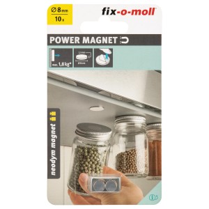 Fix-o-moll Magnetscheiben, 10er Set, selbstklebend, für Haushalt & Hobby.