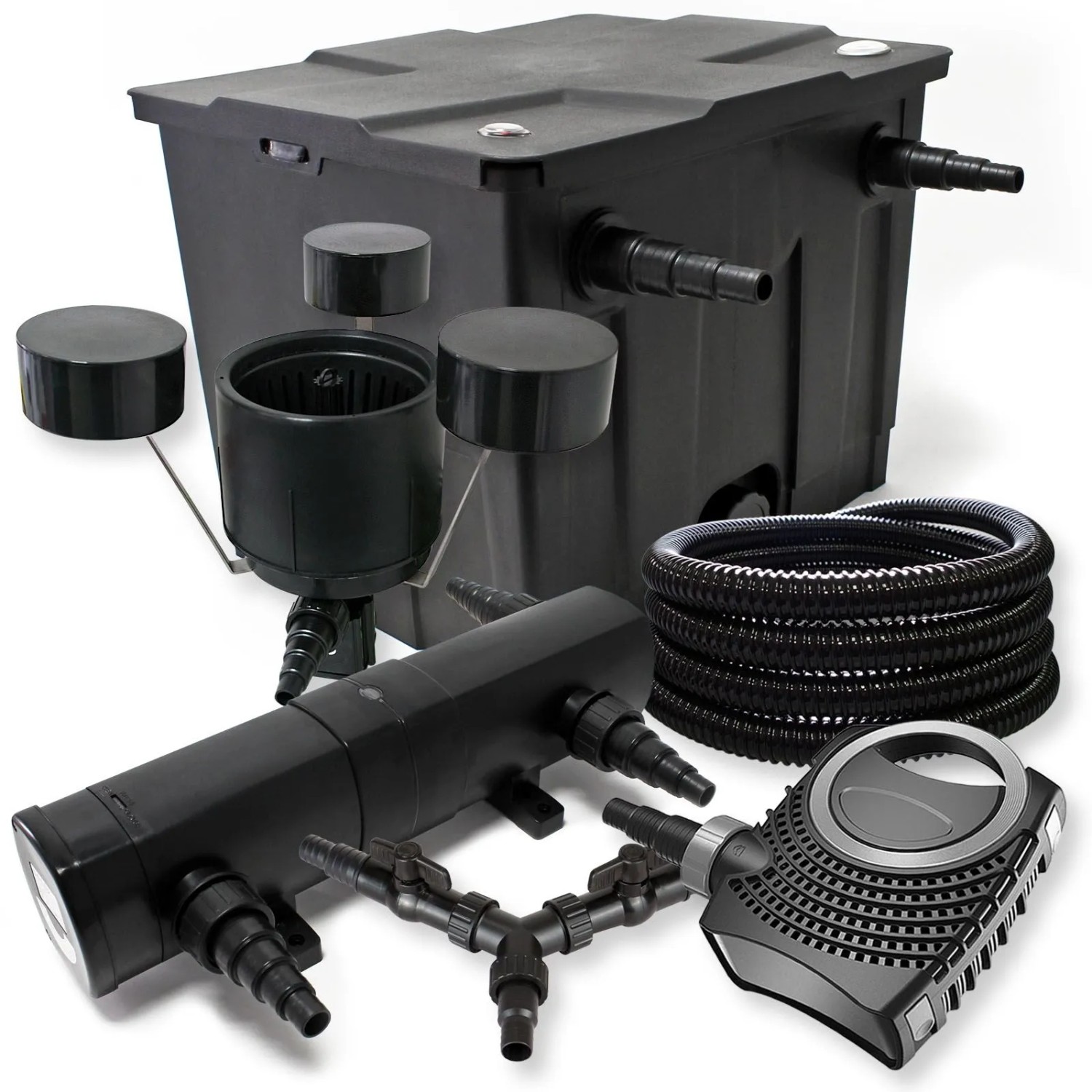 SunSun Filter Set 12000l Teich 36W Teichklärer NEO8000 Pumpe 25m Schlauch Skimmer CSP25
