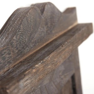 Detailaufnahme: MCW Wandgarderobe H33 2er-Set, braunes Shabby-Holz, Garderobenpaneel.