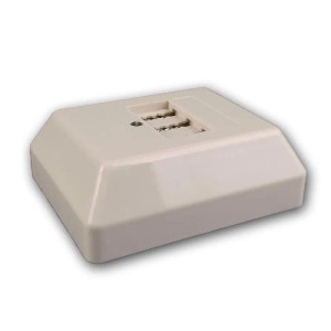 Beige Goobay TAE Aufputzdose NFN für Telefonsteckdose, Detailansicht.
