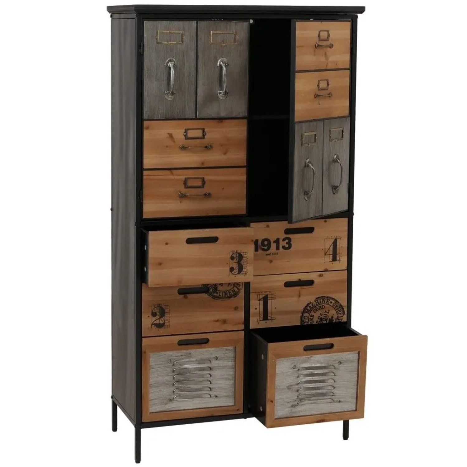 MCW Apothekerkommode O80 Natur Metalloptik