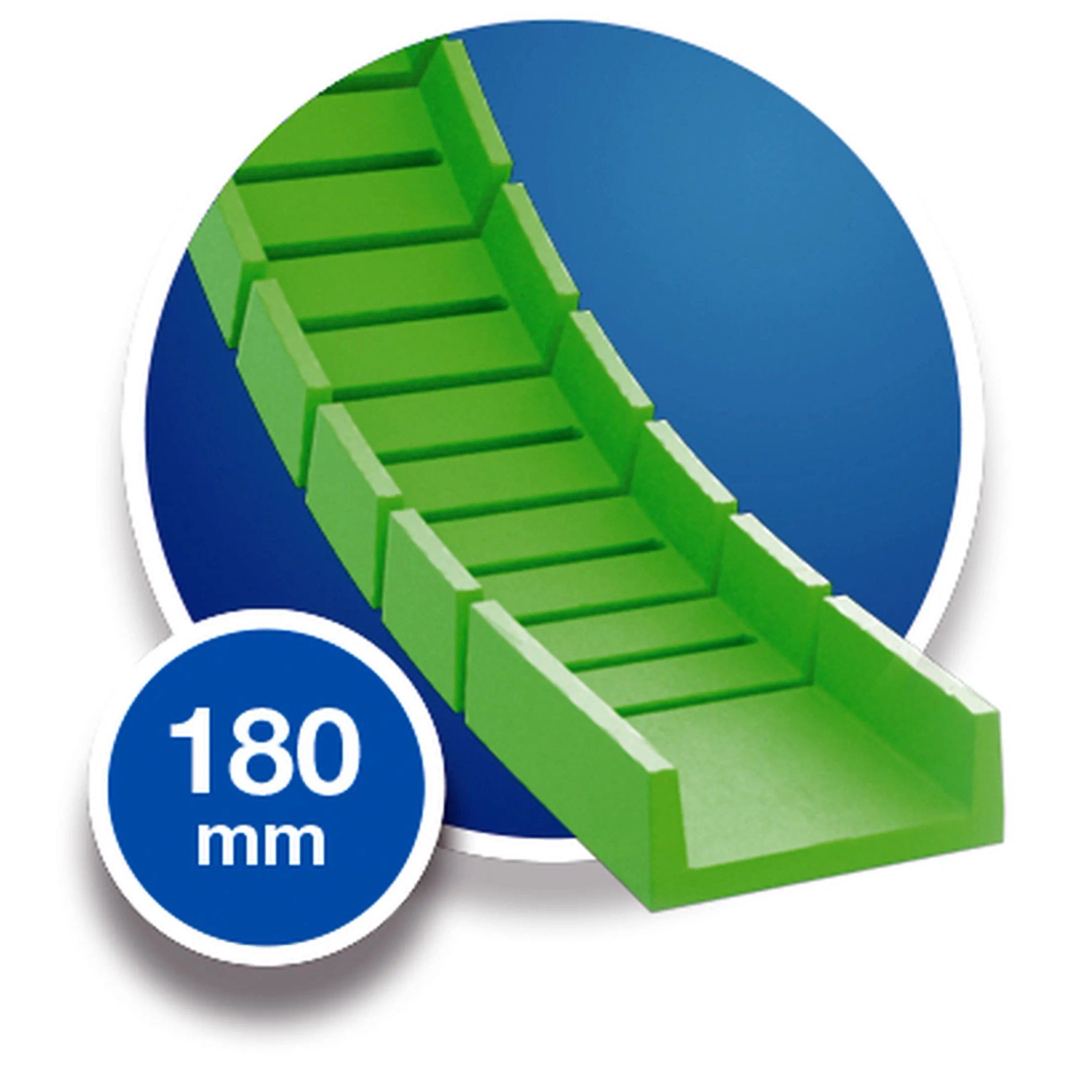 Grüne fischertechnik Kugelbahn Dynamic M, 180mm Bauteil für spannende Streckenführungen.
