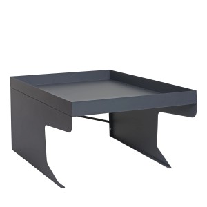 Anthrazitfarbene Mährobotergarage mit Pflanzkasten (max. 6kg Belastung) für Rasenroboter.