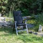 Beo Sitzauflage Hochlehner Trabzon, 6er-Set Anthrazit auf Gartenstuhl.