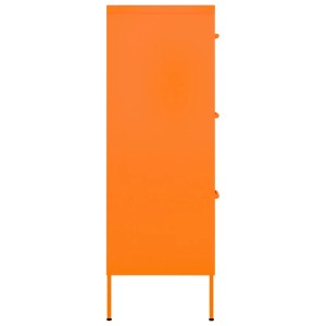 Oranger Schubladenschrank (80x35x101,5 cm) aus Stahl, Büroschrank mit 6 Schubladen.