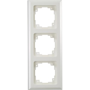 Weißer 3-fach Abdeckrahmen Mira für Schalter und Steckdosen. Für waagerechte und senkrechte Montage.