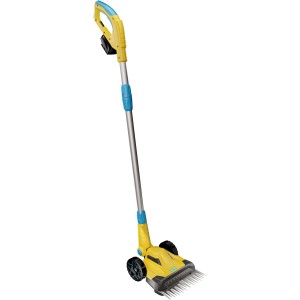 Gloria Finecut Rasen- und Kantenschneider 18V, gelb/blau, mit Rädern. Ideal für Rasenkanten.