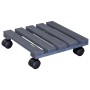 Wagner Multi Roller Nature, anthrazitfarbener Pflanzenroller aus Holz mit 4 Rollen, 290x290mm, bis 100kg.