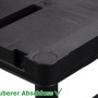 Detailaufnahme: Schwarzes Ondis24 Kunststoffregal (Steckregal) mit sauberem Abschluss.