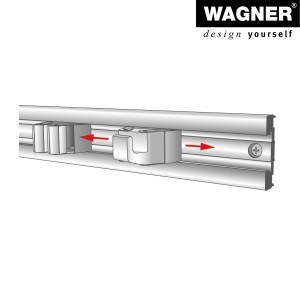Wagner Hooks4Tools Haken, 2er Set, zur Montage an einer Schiene, für Werkstatt, Keller oder Garage.
