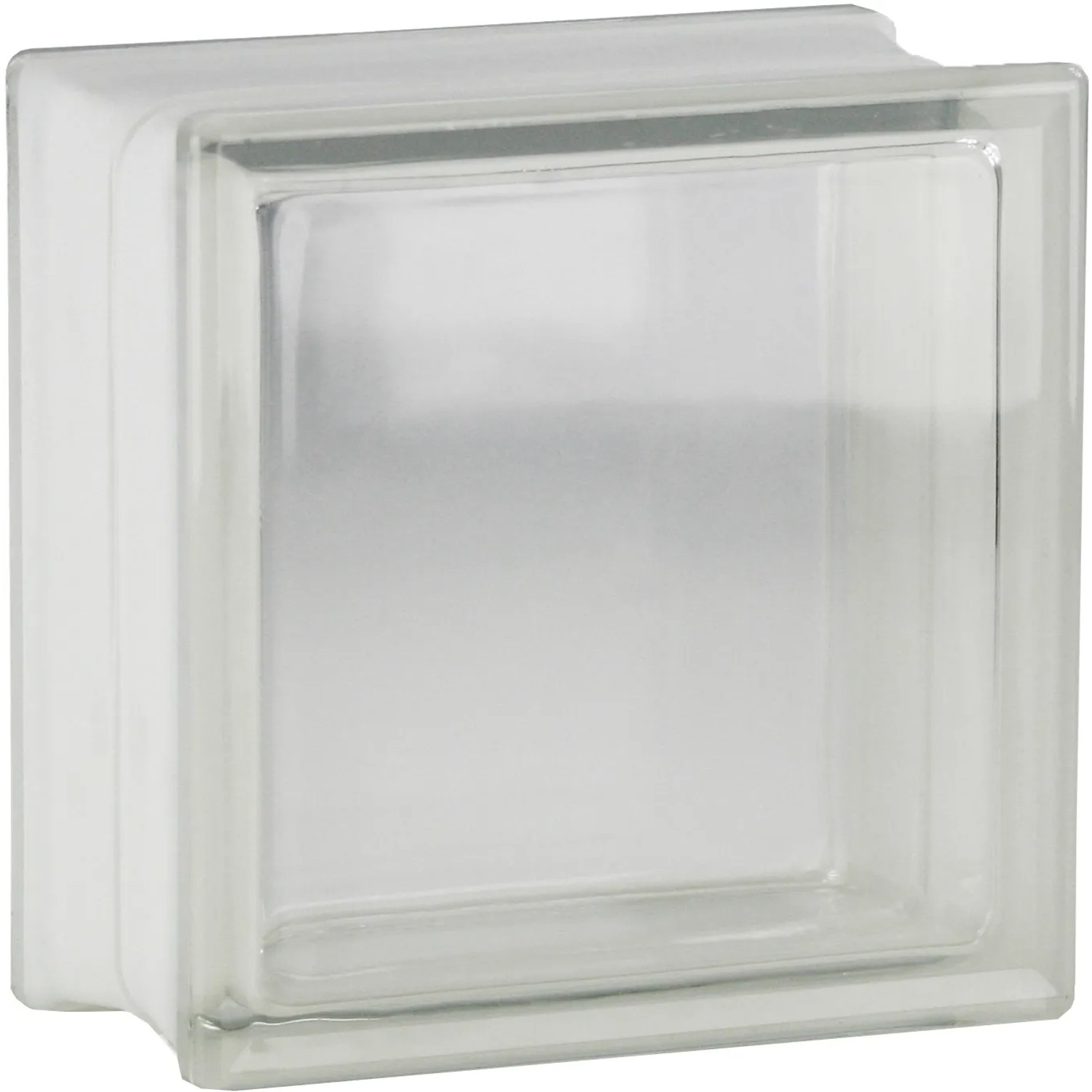 Glasbaustein Vollsicht 19x19x8 Cm - 6 Stück Satinierte Bausteine Klar