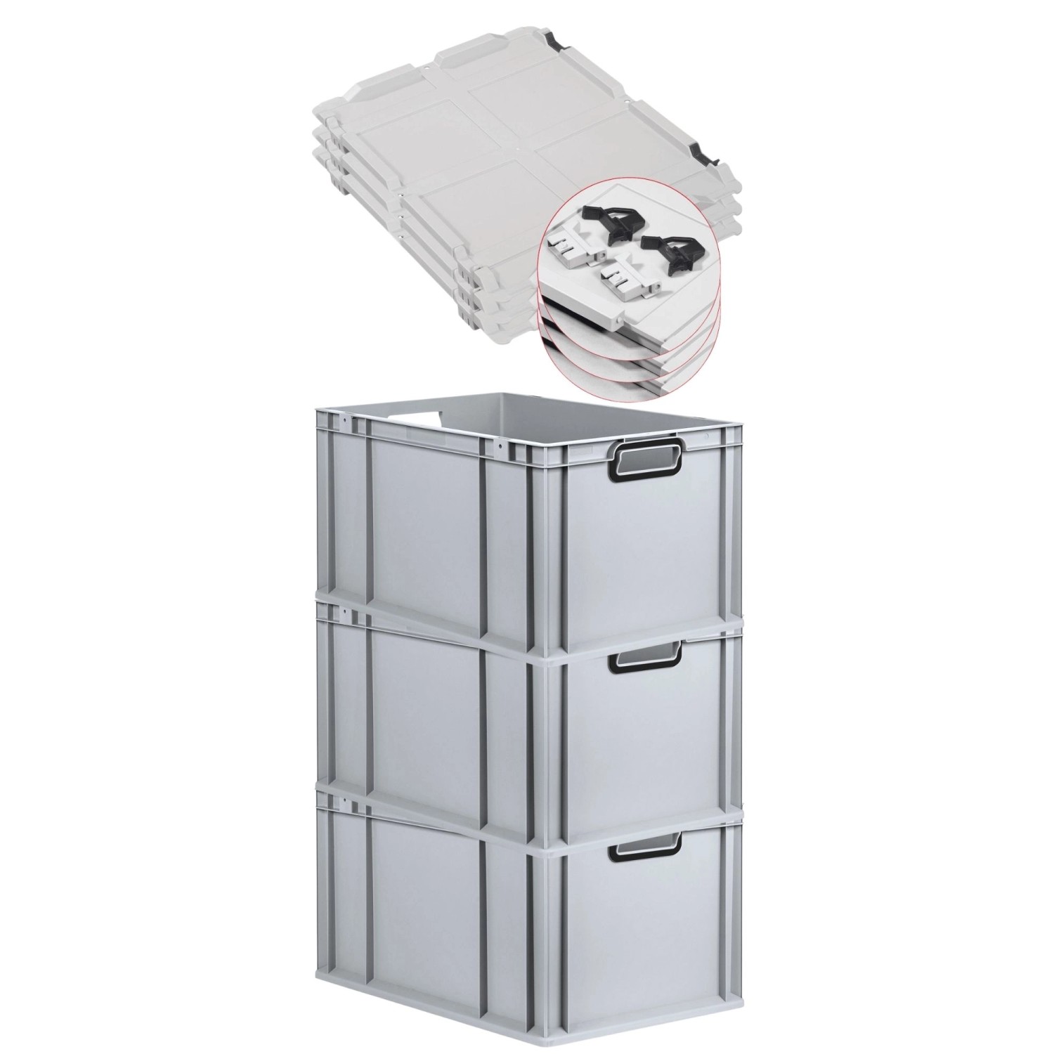 PROREGAL SuperSparSet 3x Eurobox Nextgen Color Mit Scharnierdeckel HxBxT 32 günstig online kaufen
