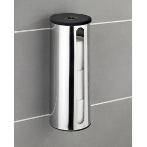 Wenko Turbo-Loc Ersatzrollenhalter Detroit aus glänzendem Edelstahl für 3 Rollen.