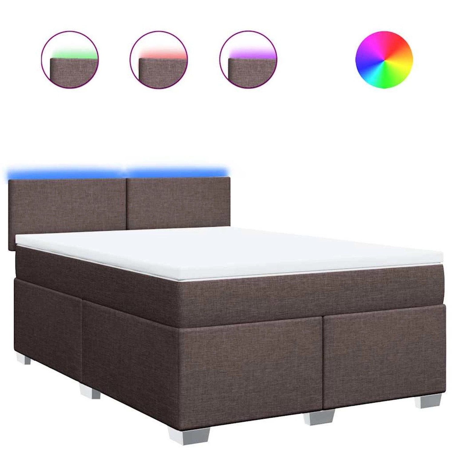 vidaXL Boxspringbett mit Matratze Dunkelbraun 140x190 cm Stoff 3288179 günstig online kaufen