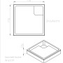 Technische Zeichnung Ottofond Wannenträger Samos für Duschwanne 80x80 cm, Draufsicht und isometrische Ansicht.